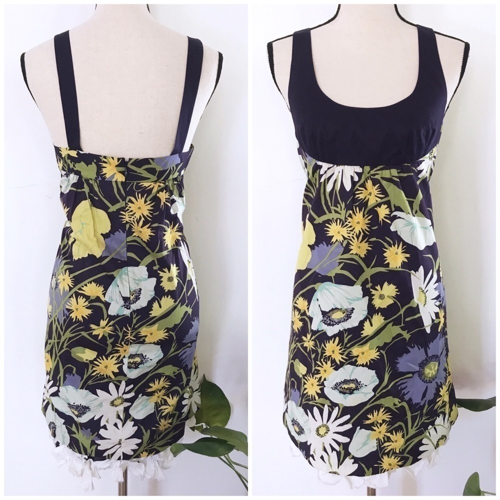 Rebecca Taylor Floral Purple Daisy Appliqué Dress​​​​​​